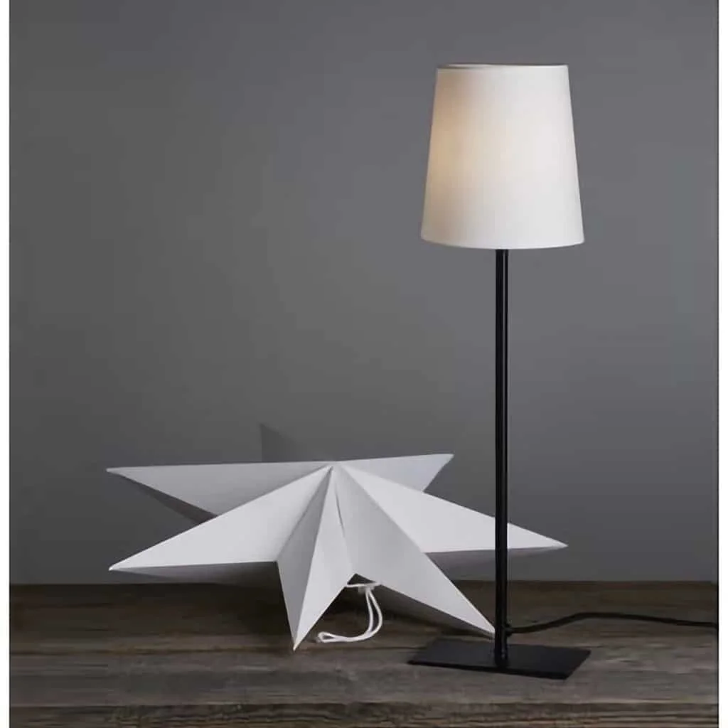 Julstjärna med Fot + Lampskärm - 35x55cm - Svart/Vit - Star Trading