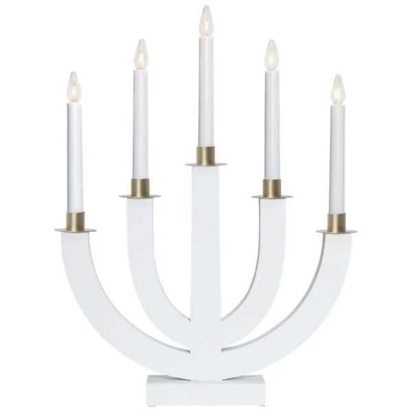Ljusstake/Elljusstake Eli - 37x47cm - Vit/Guld - Star Trading