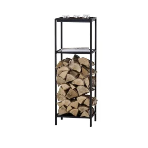 Steel Hylla 110 cm Svart Metall Utan Hyllplan