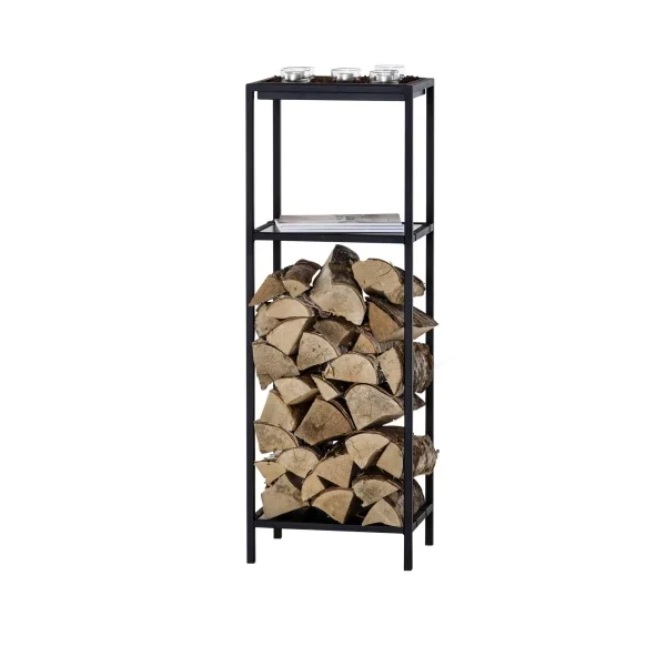 Steel Hylla 110 cm Svart Metall Utan Hyllplan