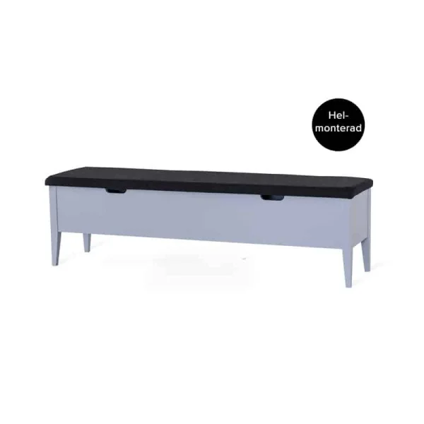KLINTE bänk 160 cm grålack med Nojus ulltyg