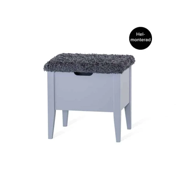 Klinte Bänk 45 cm Grålack med Fårpälsöverdrag