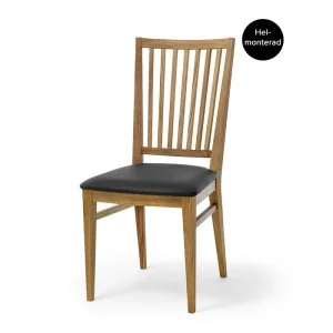 SÄRÖ stol oljad ek, sits klädd läder Madras svart
