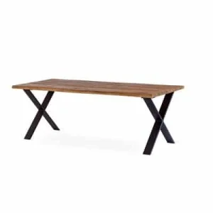 Exxet matbord i oljad ek med korsade ben - 210x95cm