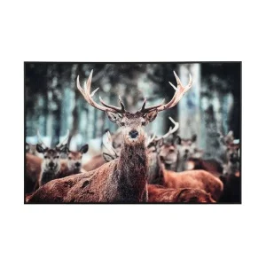 BILDE M HJORT , svart ram, 60x90 cm