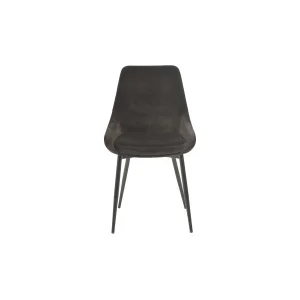 Parade matstol 4 pack brunsvart velour