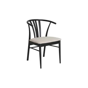ARON Matstol i svartlackerad ek, ljus sits 2 pack