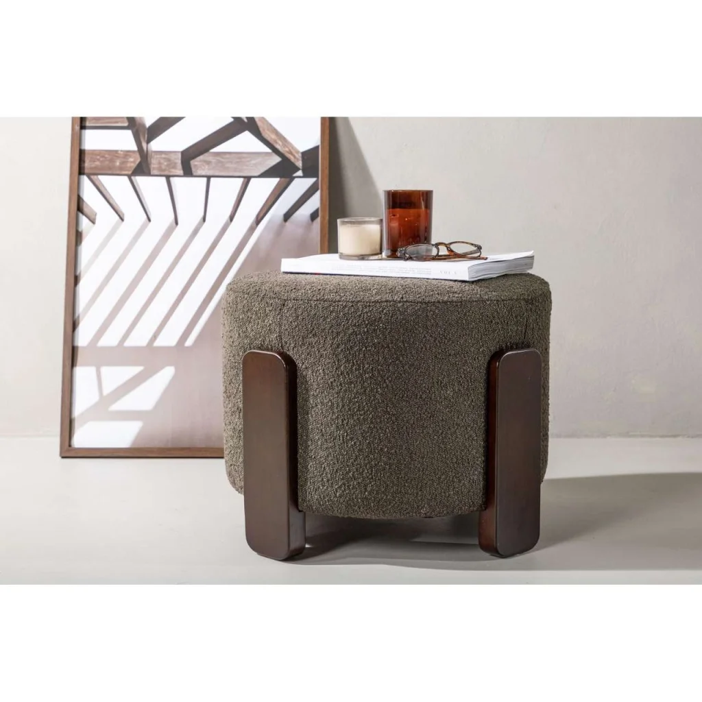 Coffey Sittpuff/Puff - Mörk Brun / Coffee/Grå Boucle