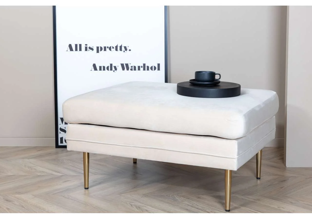 Boom Sittpuff - Mässing / Beige Sammet