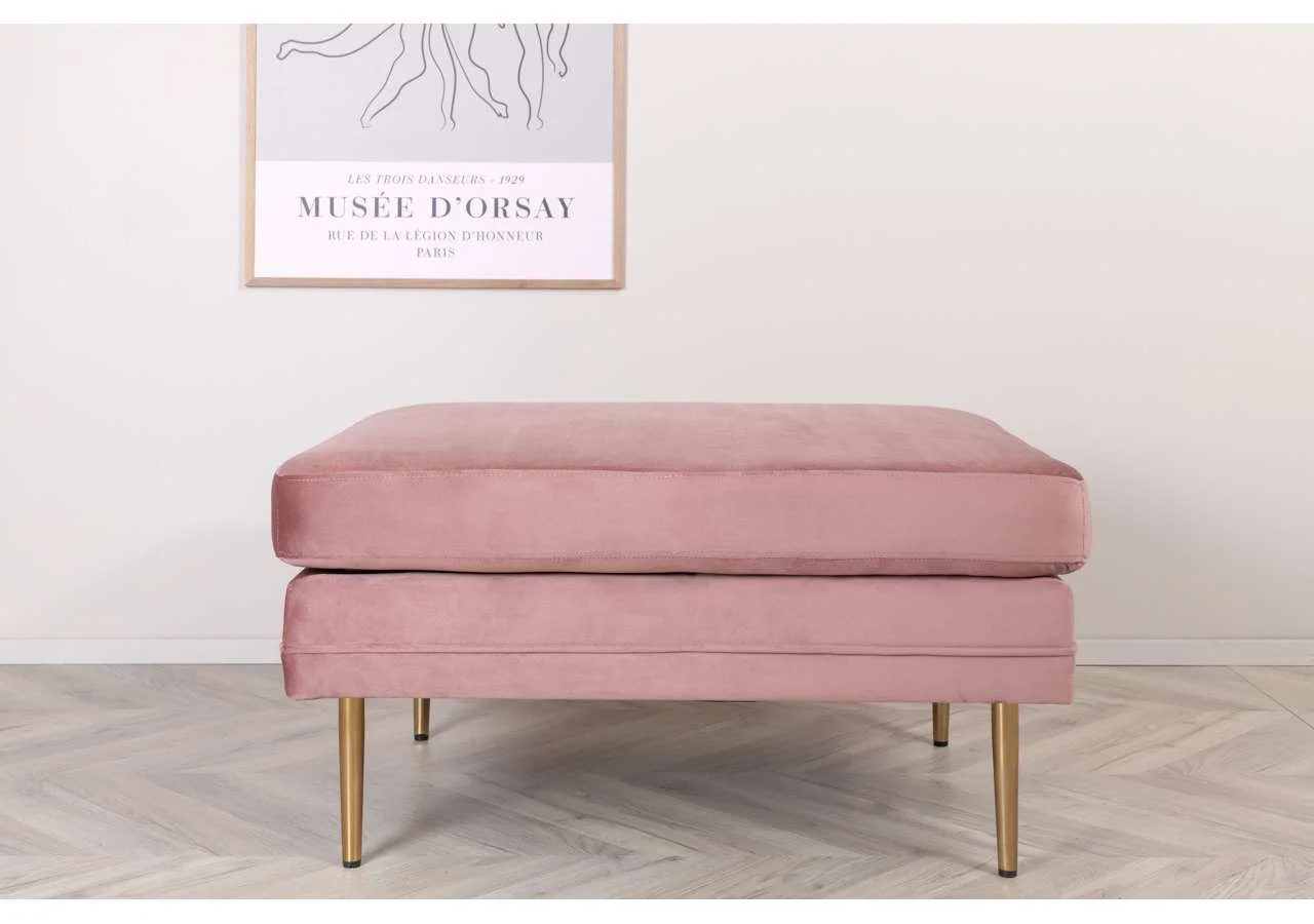 Boom Sittpuff - Mässing / Rosa Sammet