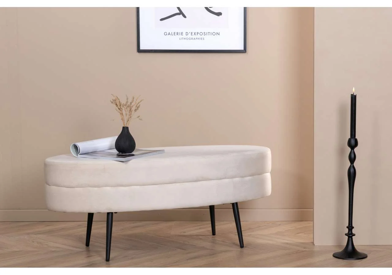Otto Sittpuff - Svart / Beige Sammet