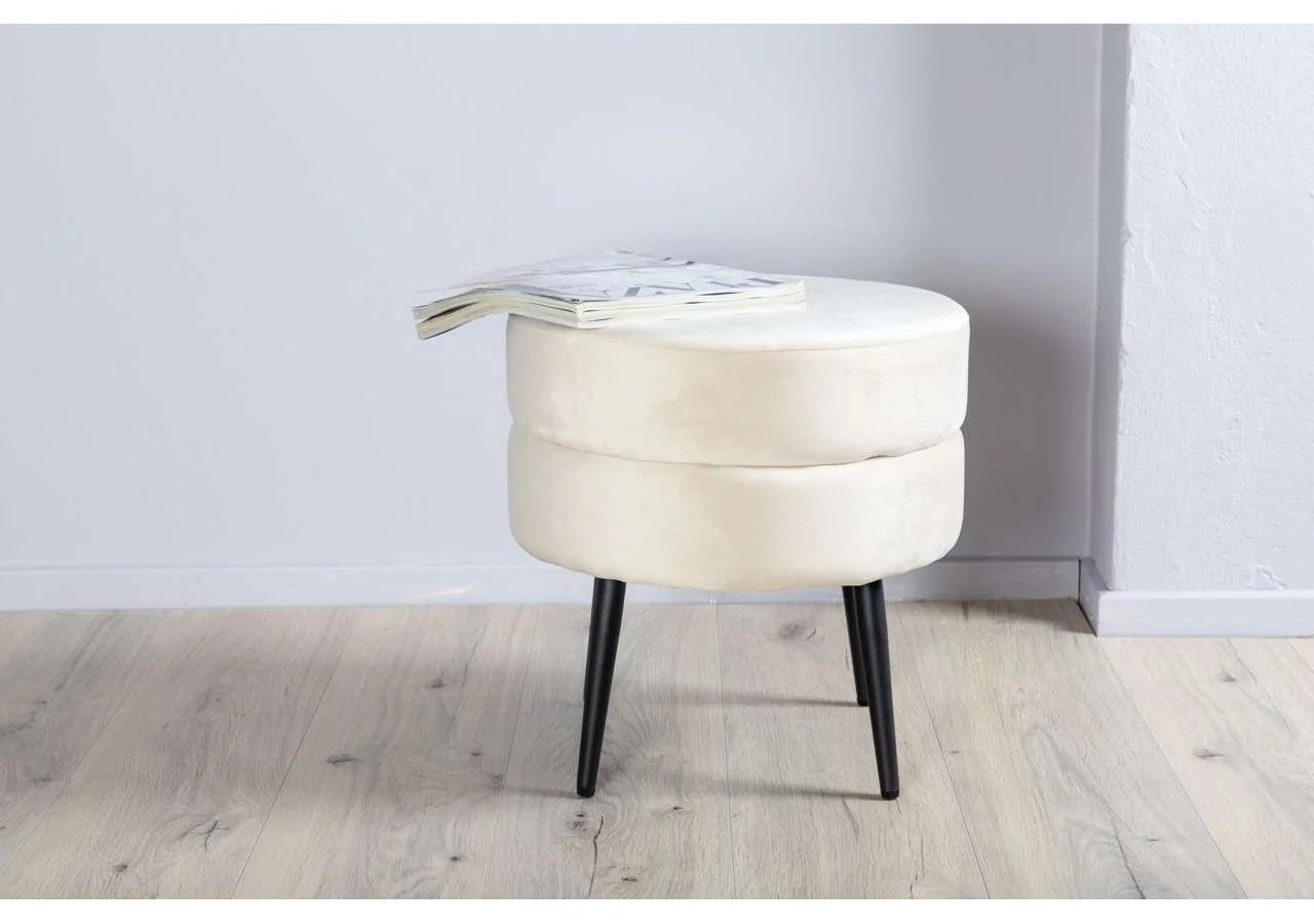 Pot Puff - Svart / Beige Sammet