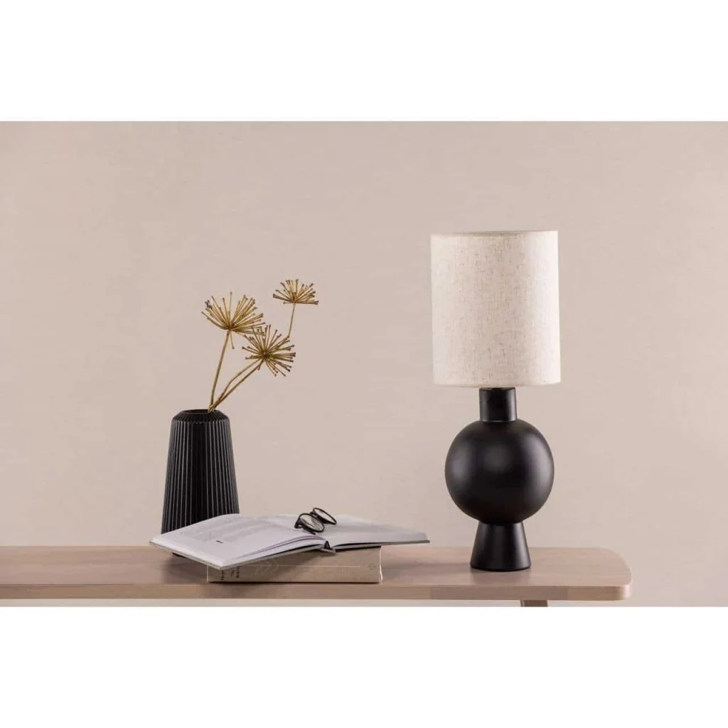 Mysterna Bordslampa - Svart / Tyg Beige