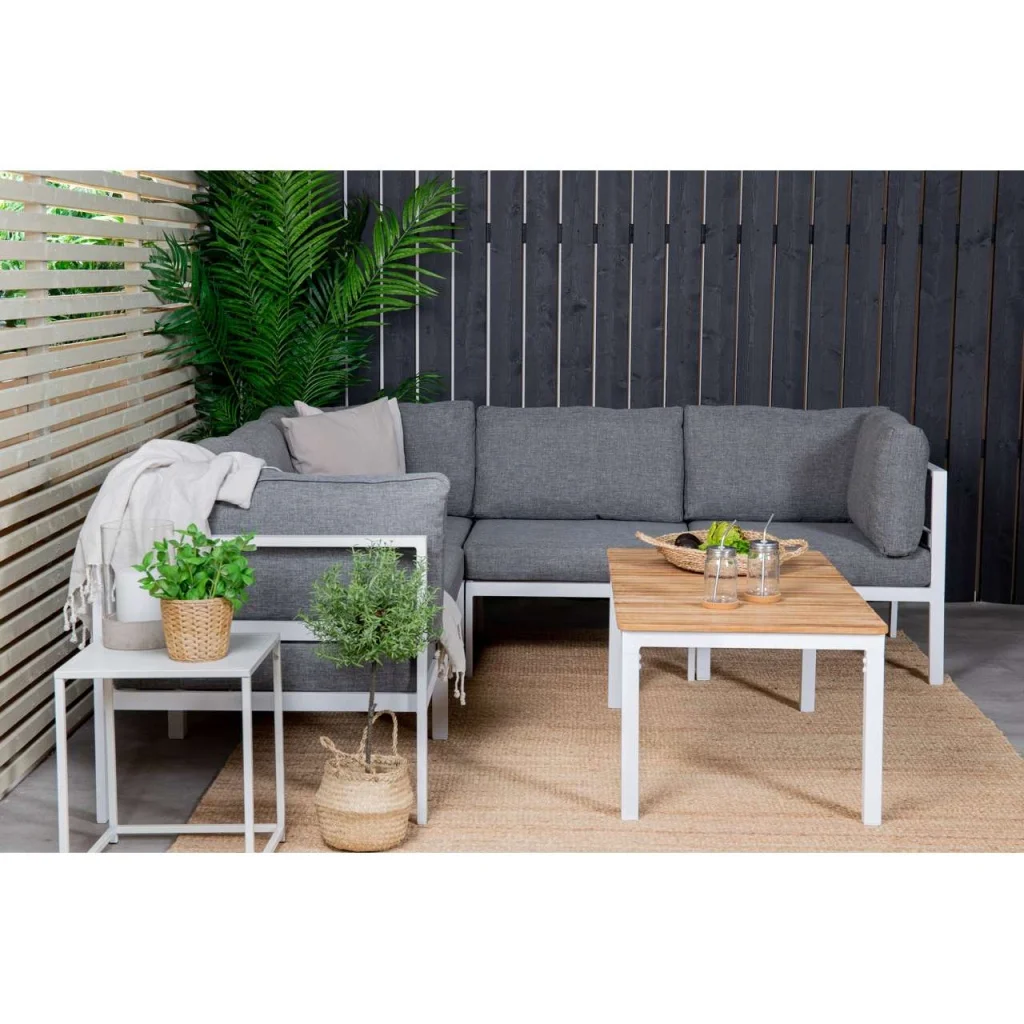 Soffgrupp Copacabana + Brasilia soffa - Vit/Grå - 60x110x55