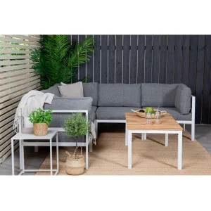 Soffgrupp Copacabana + Brasilia soffa - Vit/Grå - 60x110x55