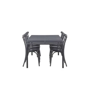 Borneo Middagtable Aluminium - Svart / Rektangulär 100*200* | Tablas Matstol Aluminium