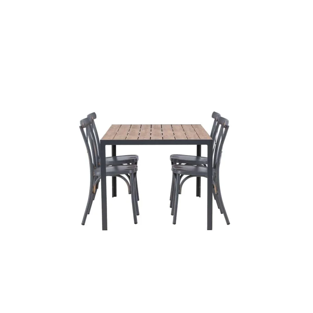 Break Middagtable Alumnium - Svart / Nature Rektangulär 90*150* | Tablas Matstol Aluminium