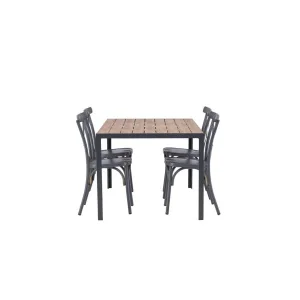 Break Middagtable Alumnium - Svart / Nature Rektangulär 90*150* | Tablas Matstol Aluminium
