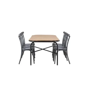 Holmbeck Middagtable Steel - Svart / Rektangulär 90*200*75 | Tablas Matstol Aluminium