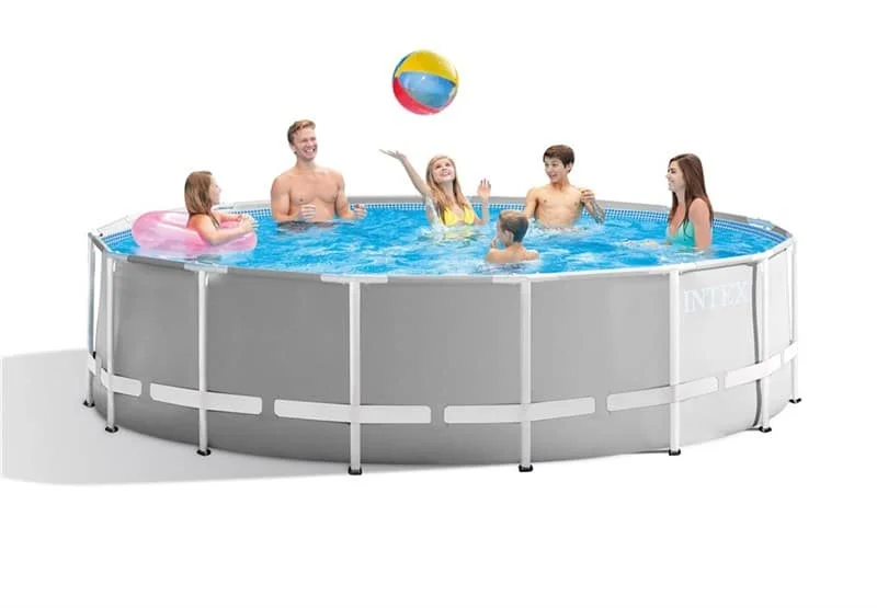Intex Prism Rund pool med metallram 457 x 122 cm inkl pump och stege