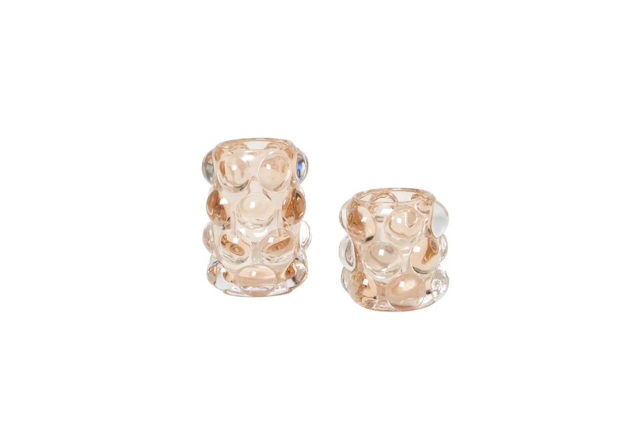 PIONA Ljuslykta, glas, amber,  stor