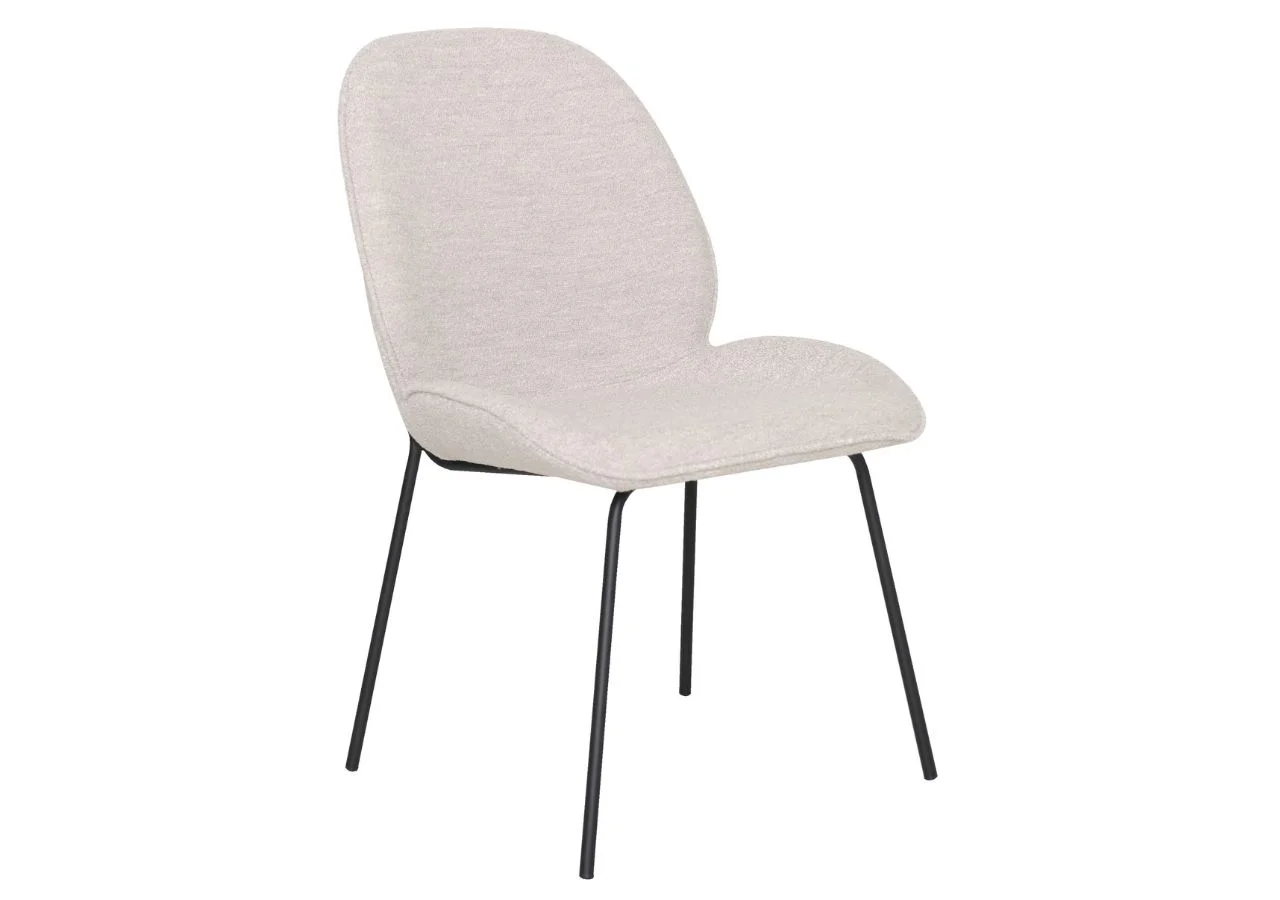 OLIVIA Matstol i beige boucletyg