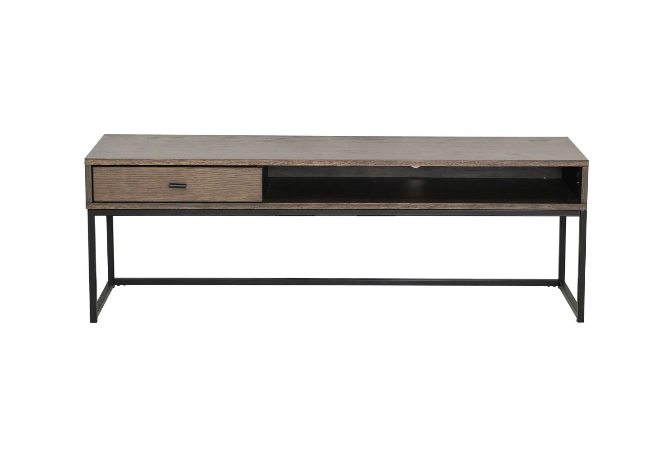 REGAL TV- bänk, brunlackad ekfaner 120
