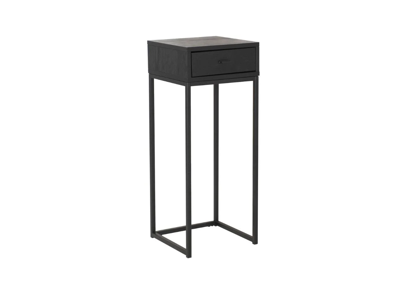 REGAL Sängbord, svartlackad askfaner