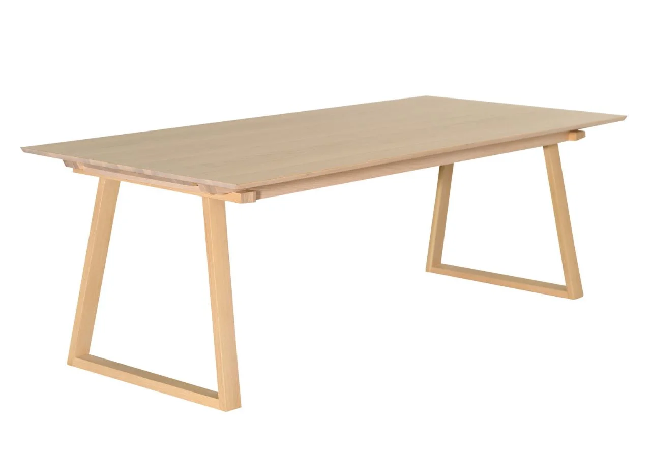 TANUM Matbord  220+50+50, vitpigm. ek