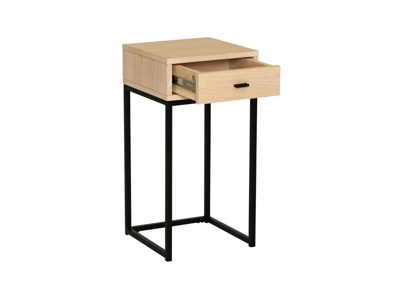 REGAL Sängbord, vitpigmenterad ek H75