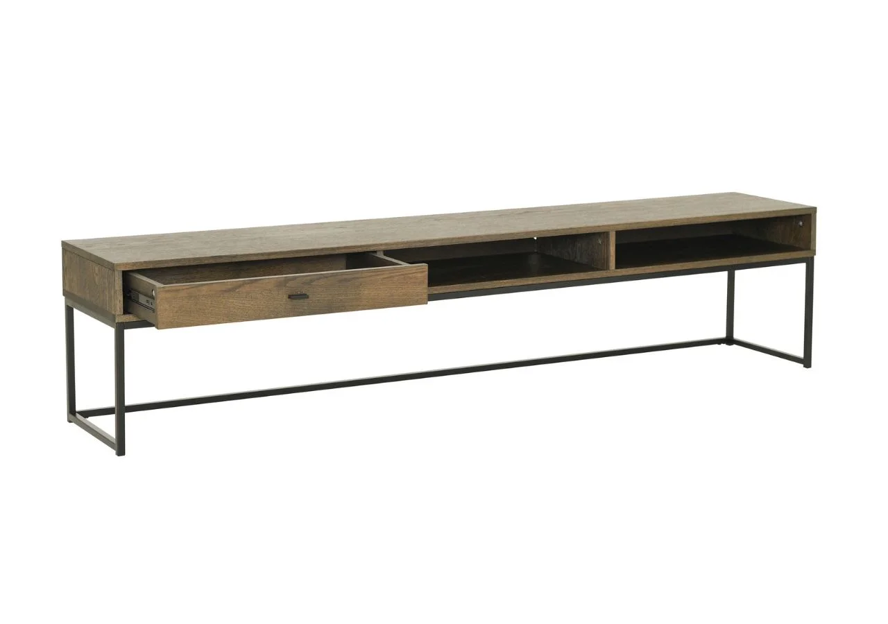 REGAL TV- bänk, brunlackad ek 180