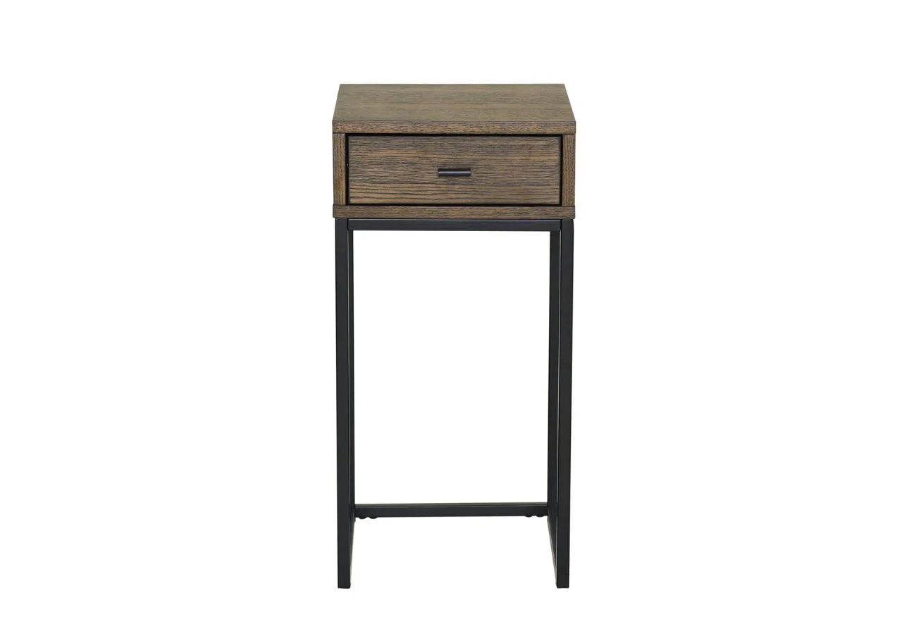 REGAL Sängbord, brunlackad ek H60