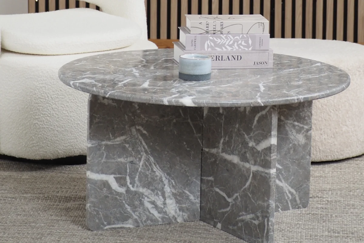Blanc Soffbord – Ø85 cm | Wild Grey