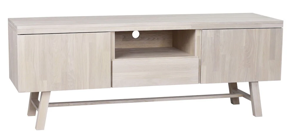 Brooklyn TV-bänk 160cm vitpigmenterad ek