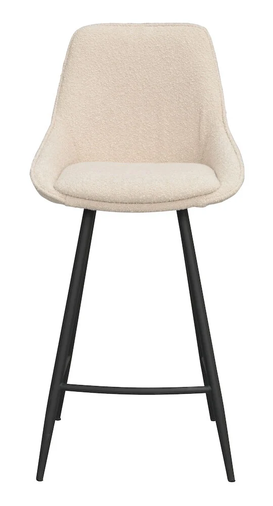 Sierra barstol beige bouclétyg/svarta metallben