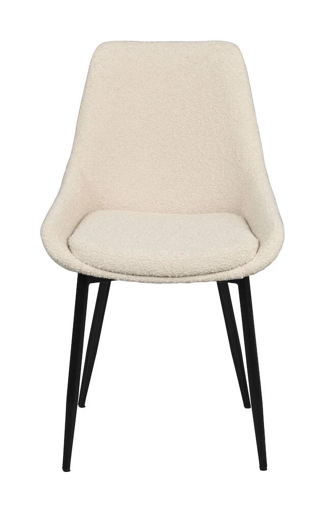 Sierra stol beige bouclétyg/svarta metall ben