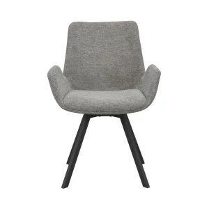 Norwell karmstol grått tyg/svarta metall snurrben