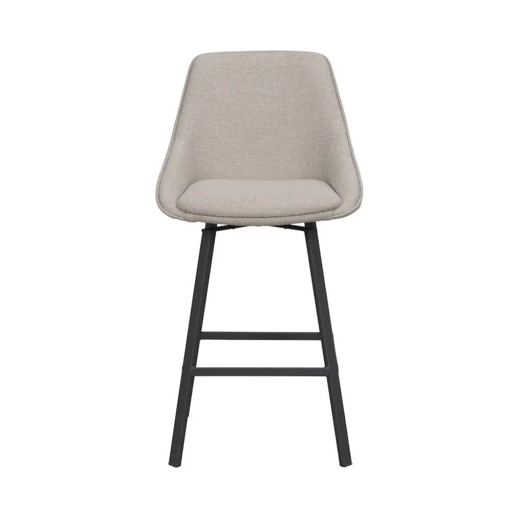 Alison barstol beige tyg/svarta metallben snurr