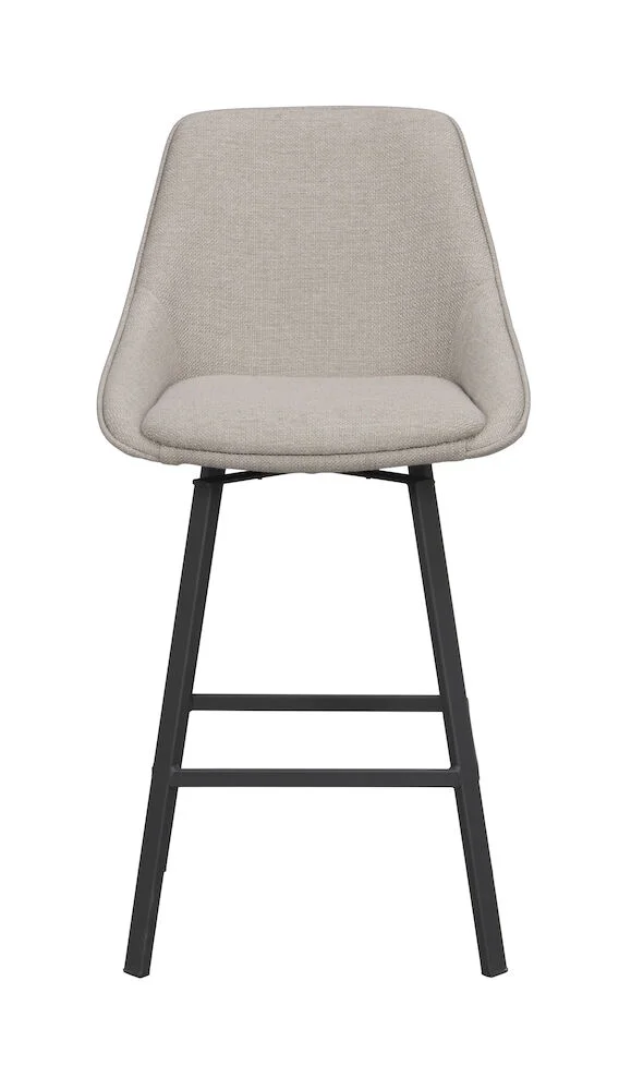 Alison barstol beige tyg/svarta metallben snurr
