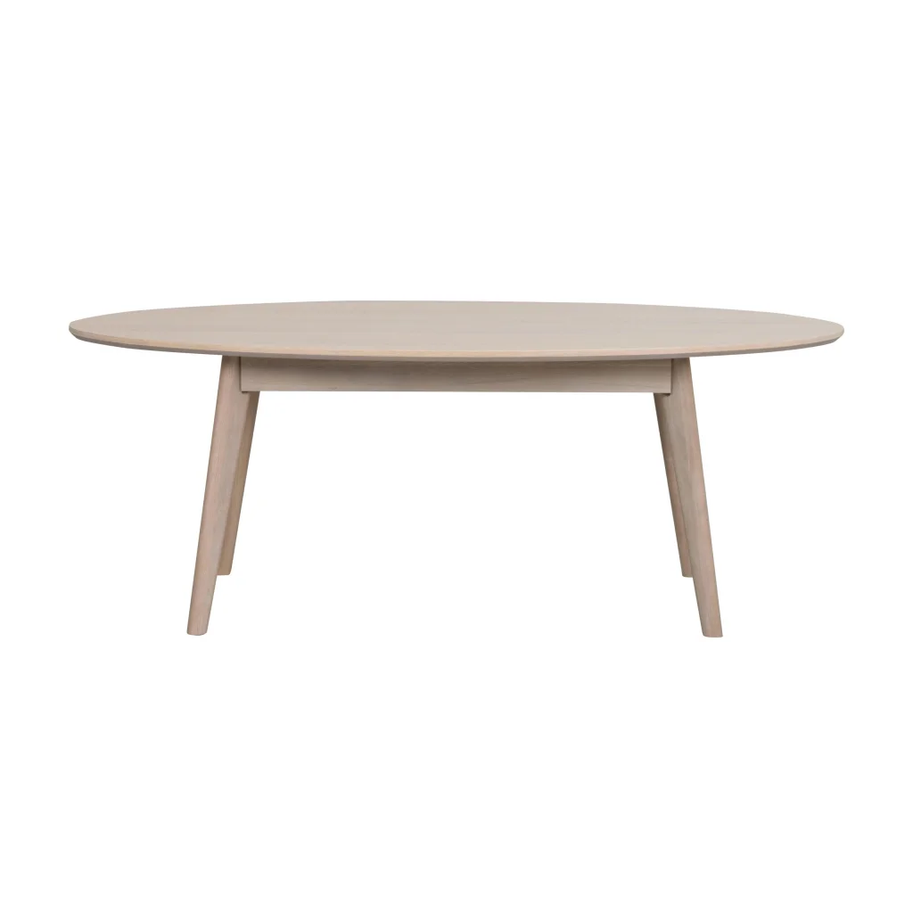 Yumi soffbord ovalt 130x65 vitpigmenterad ek