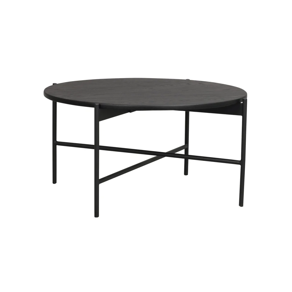 Skye soffbord Ø85 svart ek/svart