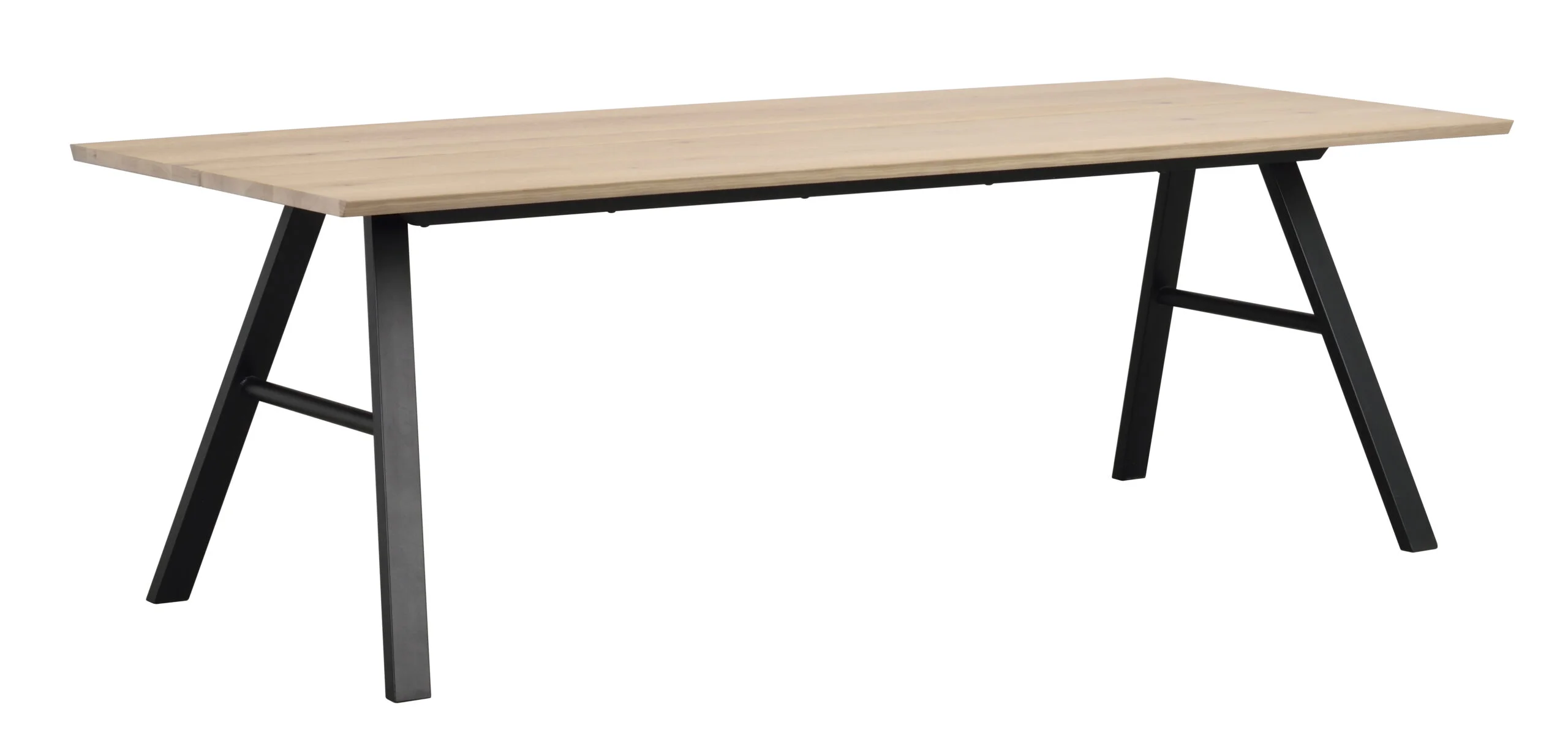 Brigham matbord 220x90 vitpigment vildek/svart met