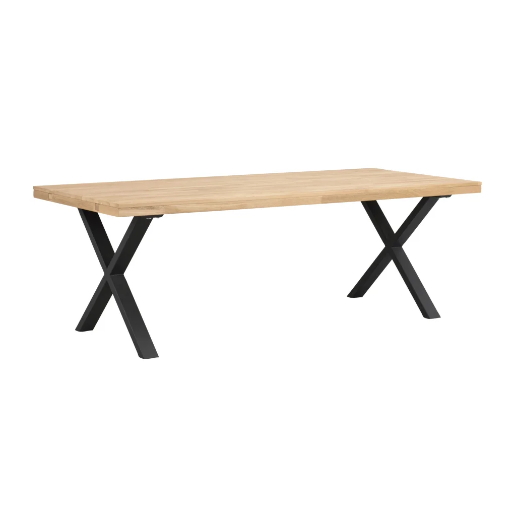 Brooklyn matbord 220x95 ek/X-ben svart met