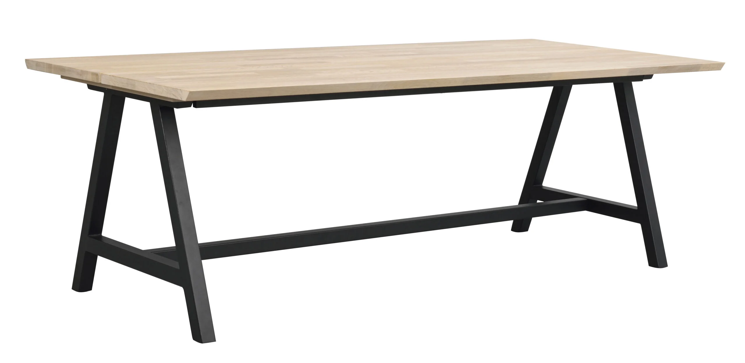 Carradale matbord 220 vitpigm ek/A-ben svart met