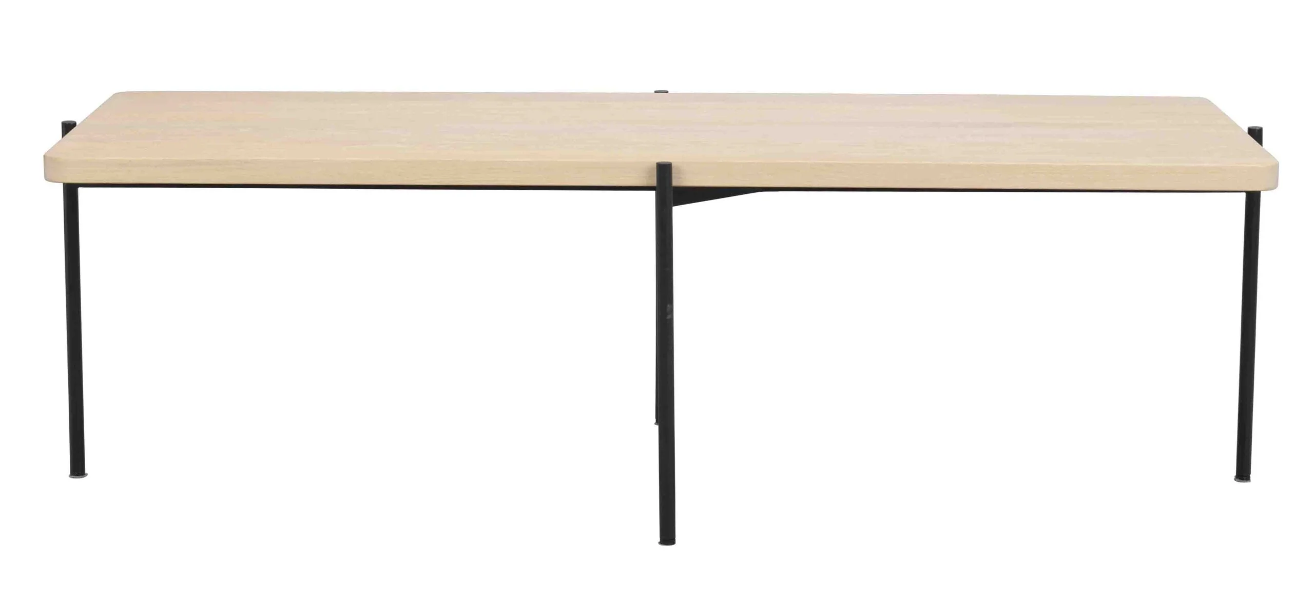 Shelton soffbord 145x60 vitpigment ek/svart metall - Bild 3