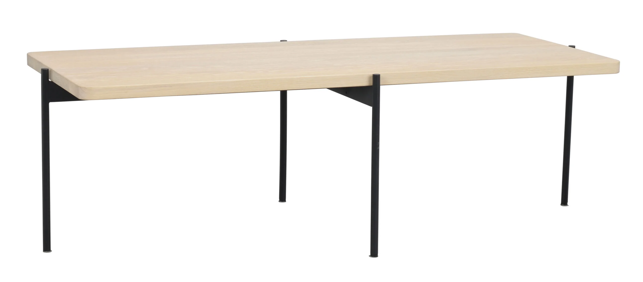 Shelton soffbord 145x60 vitpigment ek/svart metall - Bild 1