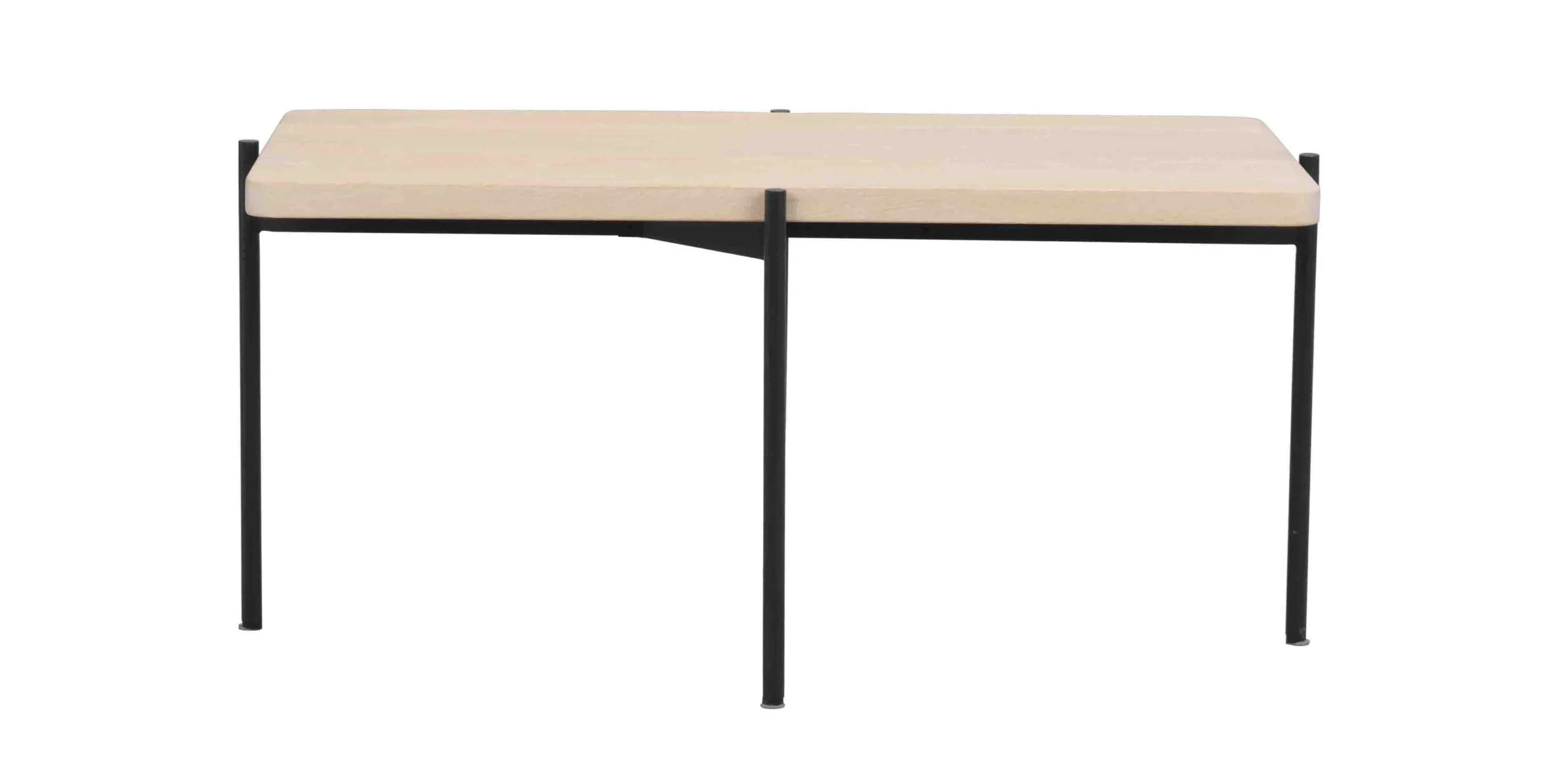 Shelton soffbord 95x50 vitpigment ek/svart metall