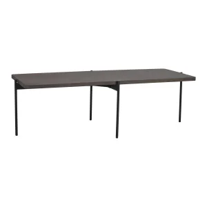 Shelton soffbord 145x60 brun ask/svart metall