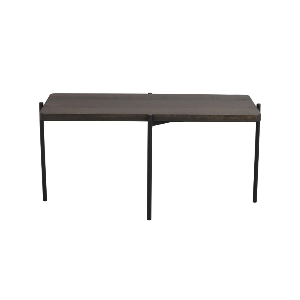 Shelton soffbord 95x50 brun ask/svart metall