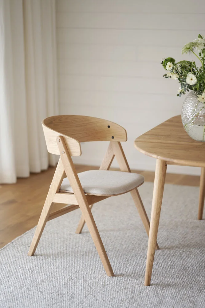Waterton karmstol ek/beige tyg - Bild 2